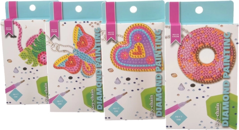 Kreatywny zestaw do diamond paintingu – breloczki (4 wzory)
