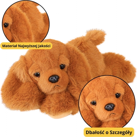 Pluszowy pies Cocker Spaniel z obciążanymi łapkami, brązowy 30 cm