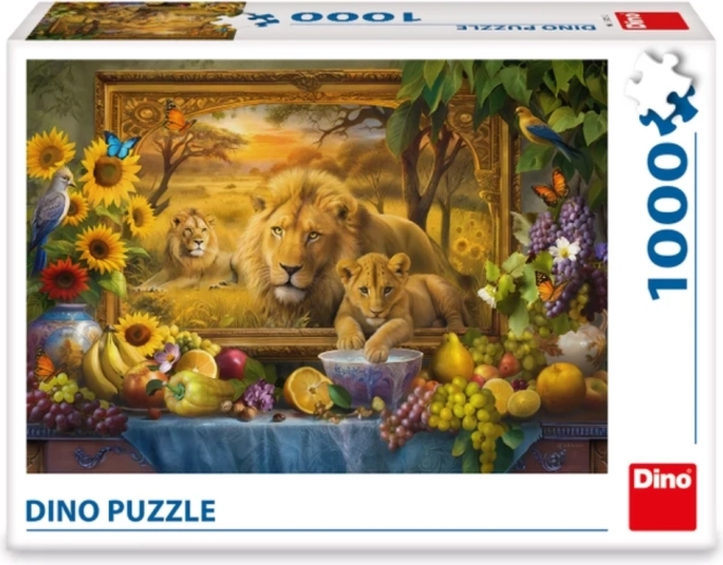 Żywy i detaliczny motyw lwiej rodziny