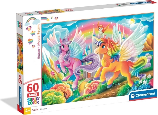 Clementoni maxi puzzle jednorożce 60 elementów unicorn magic