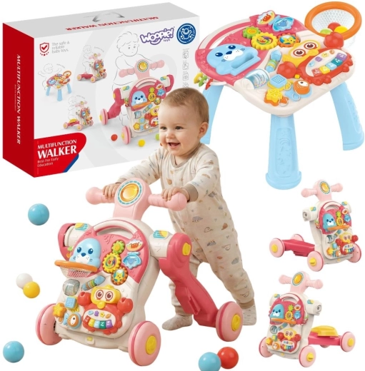 WOOPIE Baby edukacyjny chodzik, jeździk, hulajnoga i stolik 4 w 1