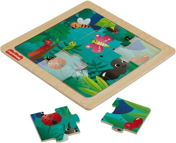 Drewniane puzzle z motywem owadów Fisher-Price