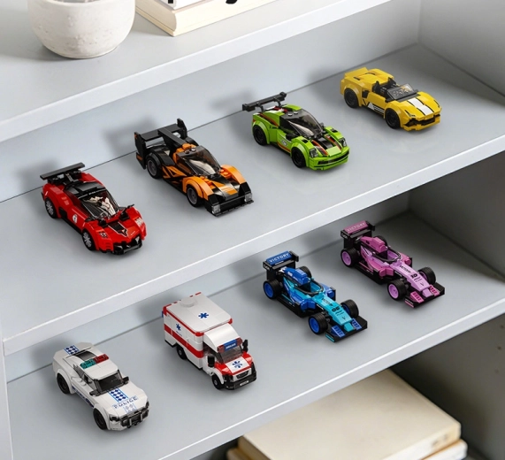 Kreatywna kolekcja samochodów z klocków