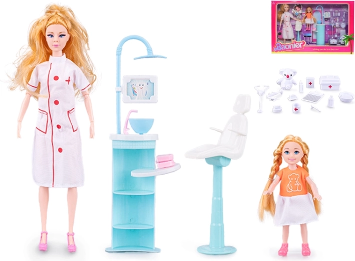 Lalka lekarka z małą pacjentką 29 cm