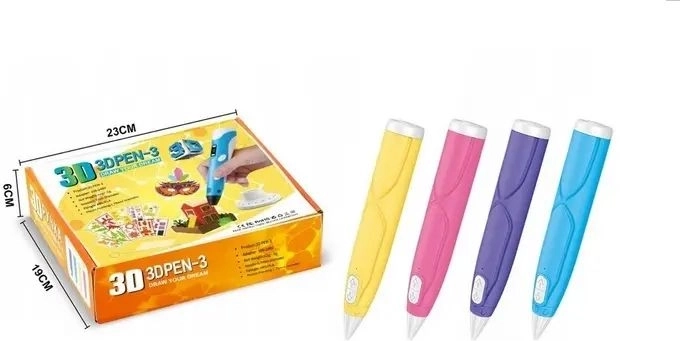 Długopis 3D z filamentem, stojakiem i kablem USB - 1 sztuka