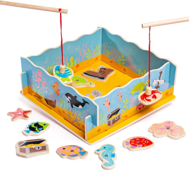Drewniana magnetyczna gra w łowienie rybek BIGJIGS TOYS