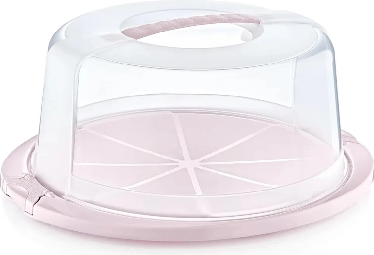 Okrągły pojemnik na tort Nordic Pink 33,5 × 38 × 17 cm
