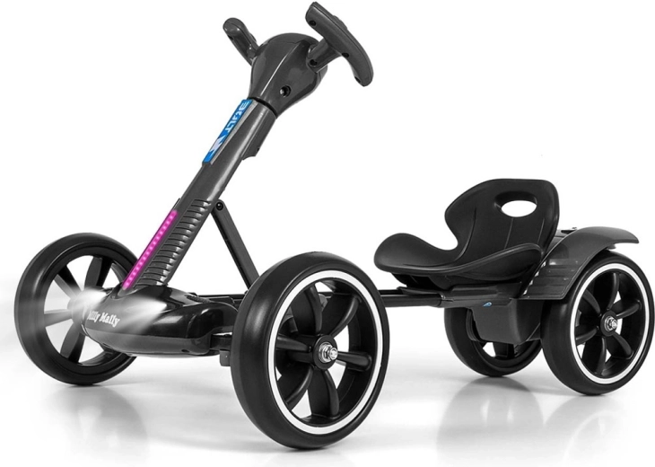 Elektryczny gokart Milly Mally Bolt z pilotem zdalnego sterowania i efektami LED, czarny