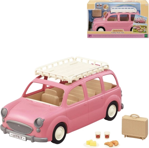 Sylvanian Families różowy van rodzinny z akcesoriami piknikowymi