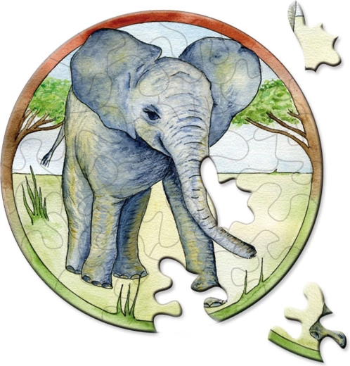 Curiosi okrągłe puzzle Picoli słoń 33 elementy