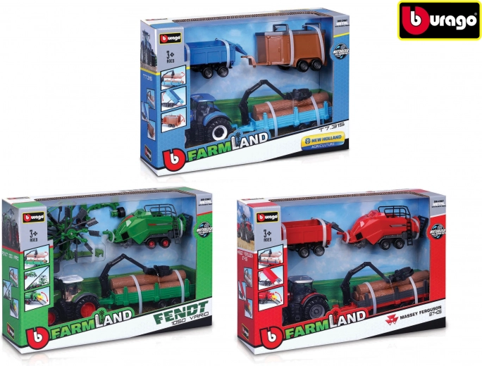 Bburago traktor rolniczy zestaw prezentowy 10 cm