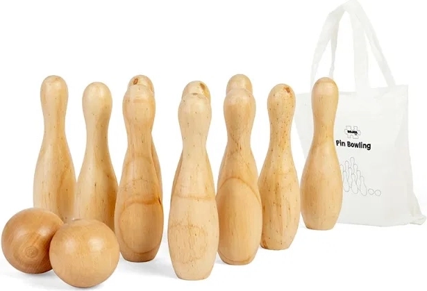 Bigjigs Toys Drewniane kręgle dla dzieci