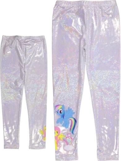 Holograficzne srebrne legginsy My Little Pony