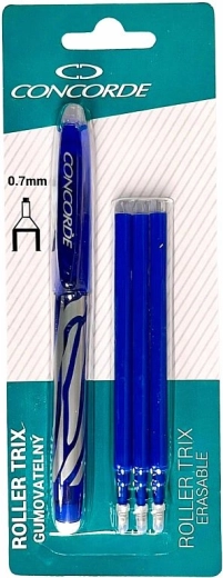 Roller Concorde Trix wymazywalny 0,7 mm niebieski + 3 wkłady