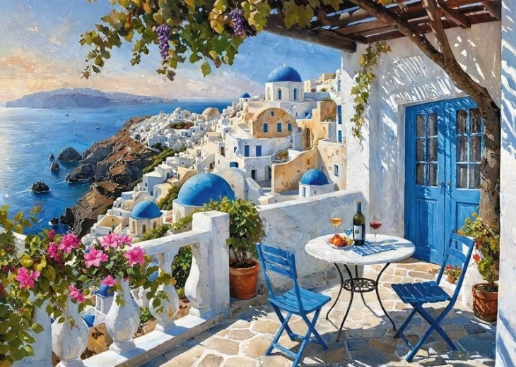 Puzzle Cherrypazzi Santorini Blues 1000 elementów