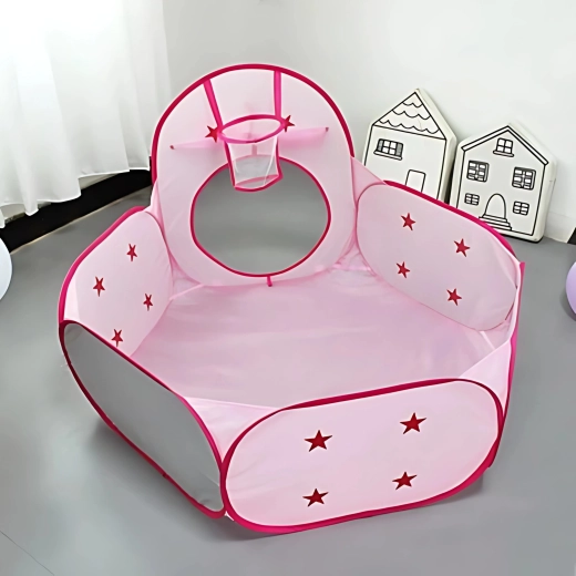 Suchy basen z koszem na piłeczki