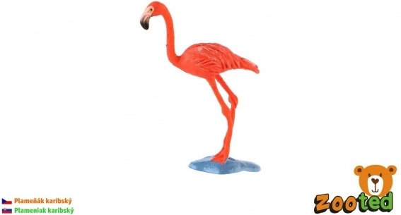 Plastowa figurka karaibskiego flaminga 9 cm