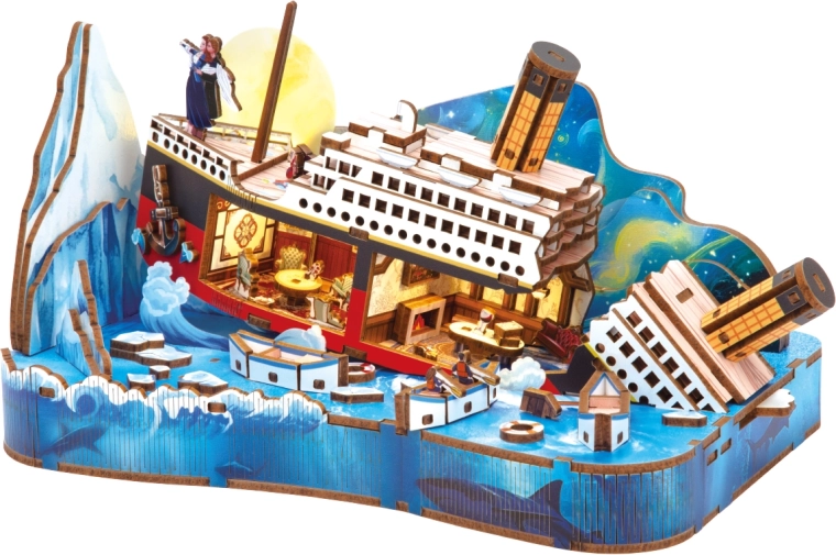2Kids Toys 3D drewniana układanka miniaturowa scena Titanic - 1 szt.