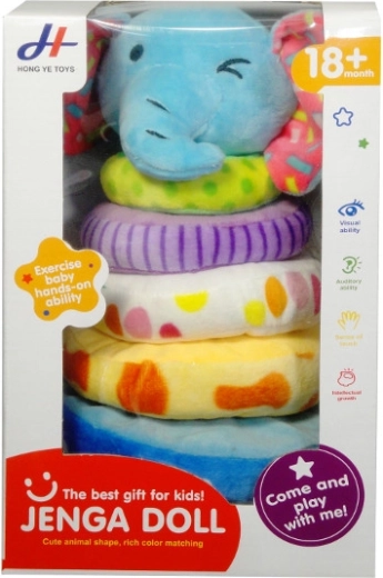 Pluszowa piramida do układania ze słoneczkiem dla maluchów