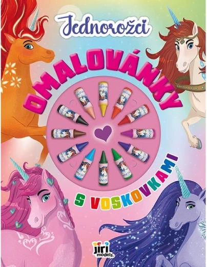 Kolorowanki z kredkami woskowymi – jednorożce