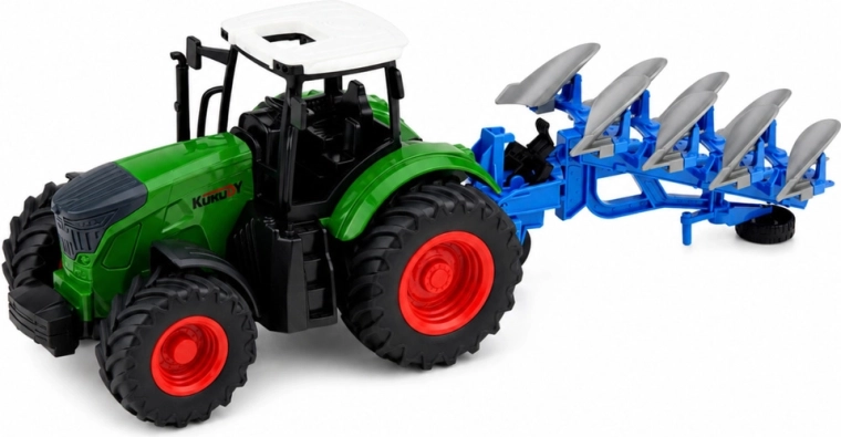 Traktor z doczepianym wieloskibowym pługiem