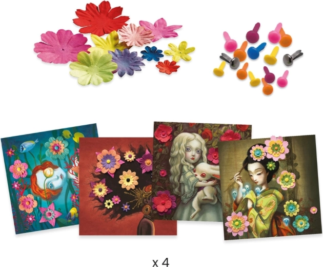 Warstwowe kwiaty dla efektu 3D