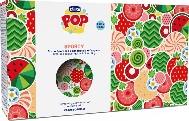 Chicco POP żel pod prysznic i do kąpieli Watermelon splash 300 ml ze sportowym etui