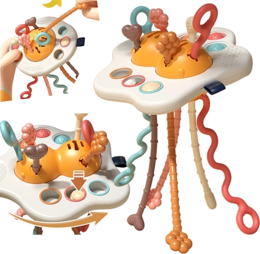 Woopie Baby Montessori sensoryczna zabawka UFO gryzak i grzechotka