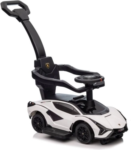 Jeździk z prowadzącą rączką Lamborghini QLS-996T – Biały