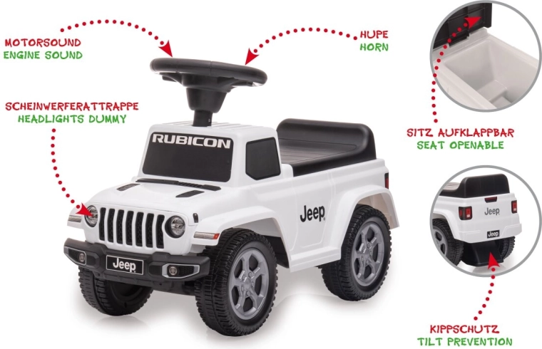 Jeździk dziecięcy Jeep Gladiator biały
