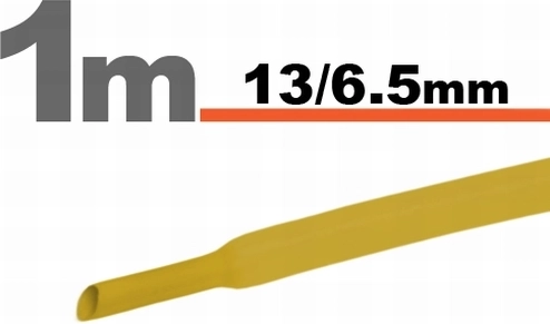 Żółta koszulka termokurczliwa 13/6,5 mm