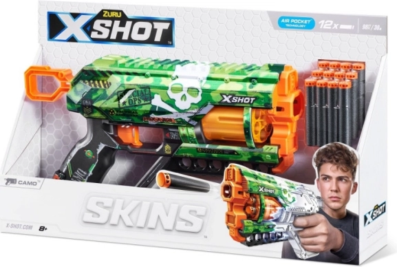 Pistolet na piankowe strzałki X-SHOT Skins Griefer camo – 12 strzałek