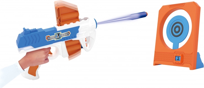 Pistolet z piankowymi nabojami i tarczą