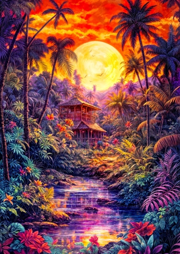 Enjoy puzzle Zmierzch w dżungli 1000 elementów