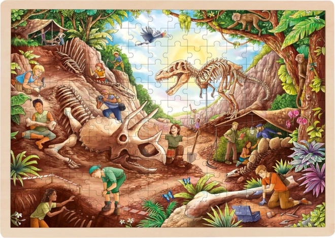 Drewniane puzzle wykopaliska dinozaurów 192 elementy