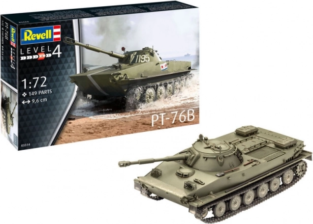 Plastikowy model czołgu PT-76B