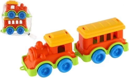 Kolorowy plastikowy pociąg z wagonikiem dla dzieci