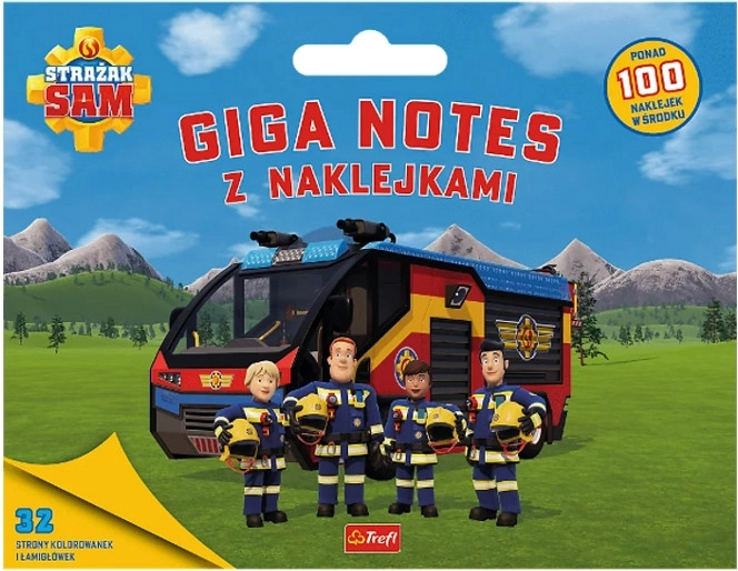 Strażak Sam giga notes z naklejkami