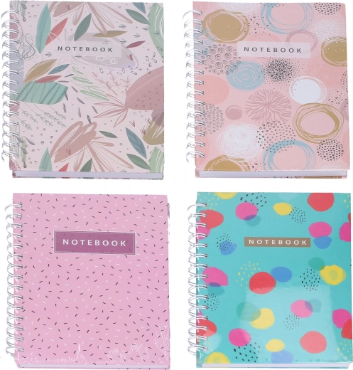 Notatnik spiralny A5, w linie, 100 stron, mix motywów