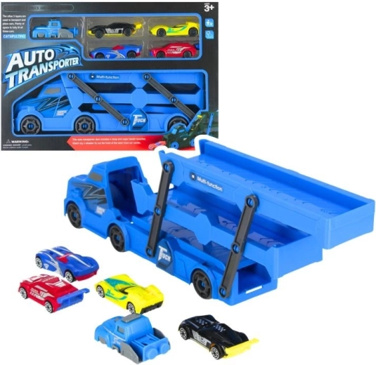 Autotransporter z samochodzikami, zestaw 6 szt.