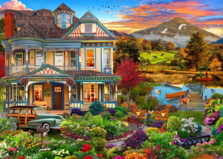 Puzzle wiejski dom ogrodowy 500 elementów BLUEBIRD