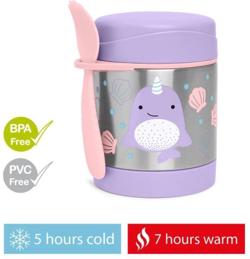 Skip Hop Zoo termos na jedzenie ze stali nierdzewnej z łyżko-widelcem narwal 325 ml