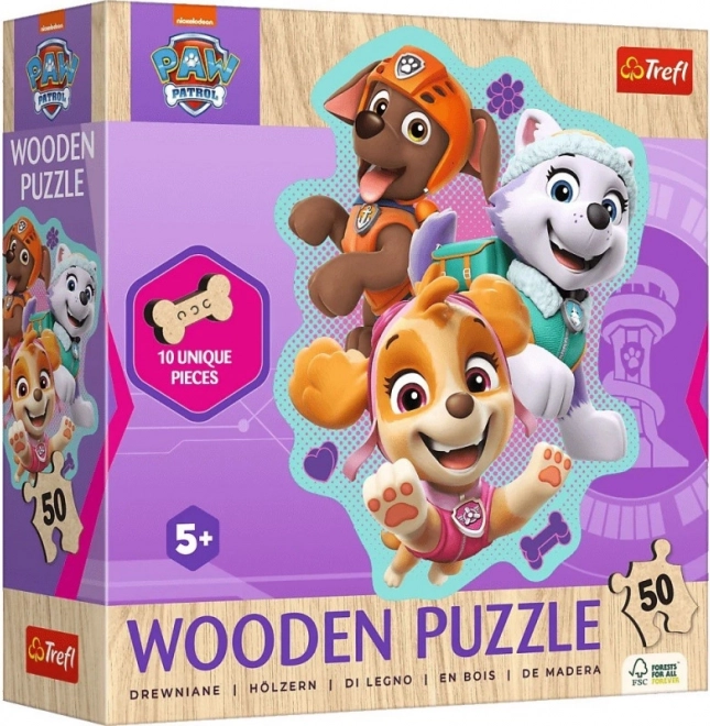 Drewniane puzzle Psi Patrol 50 kawałków