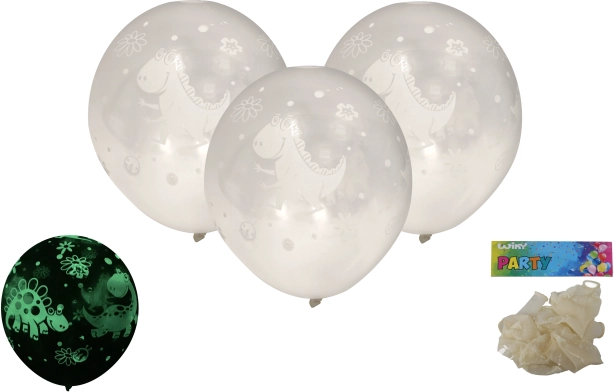Balony do nadmuchiwania 30 cm, świecące w ciemności – zestaw 6 szt.