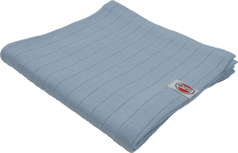 Lodger swaddler z bawełny organicznej Solid blue fogg 70 × 70 cm - 1 sztuka