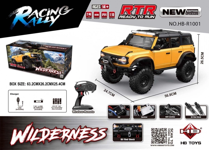 Auto zdalnie sterowane Wilderness 1:10 żółte