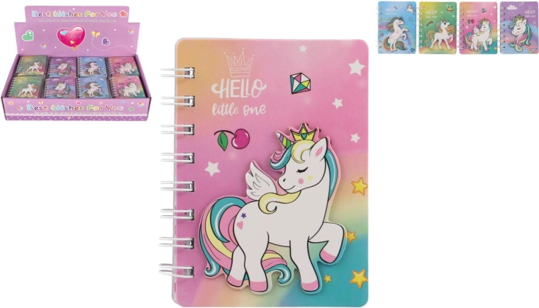 Notes spiralny z motywem jednorożca 9,5 × 12 cm