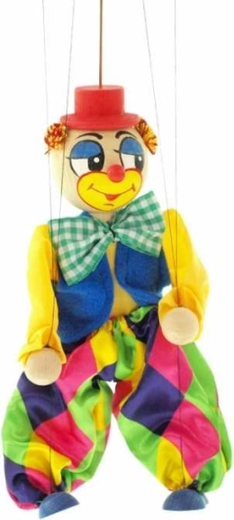 Drewniana marionetka klauna – duża