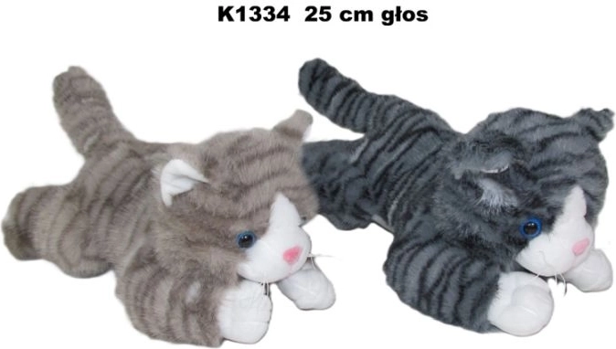 Leżący kot ze dźwiękiem 25 cm - 1 sztuka