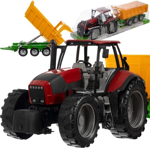 Duży traktor z napędem i przyczepą